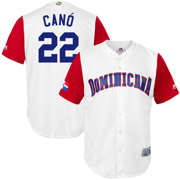 customized Men Dominican Republic Baseball #22 Robinson Cano White 2017 World Baseball Classic Replica Jersey->more jerseys->MLB Jersey
